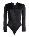 Forte Forte Forte_forte Woman Bodysuit Black Size 1 Silk, Elastane