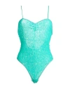Forte Forte Forte_forte Woman Bodysuit Emerald Green Size 2 Polyamide, Elastane In Blue