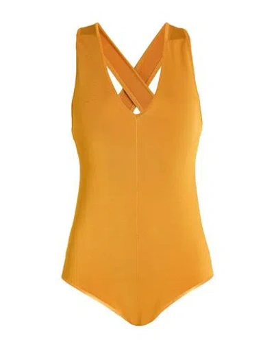 Forte Forte Forte_forte Woman Bodysuit Marigold Size 3 Viscose, Polyamide, Elastane In Yellow
