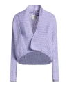 Forte Forte Forte_forte Woman Cardigan Lilac Size 2 Silk, Mohair Wool, Cashmere In Purple