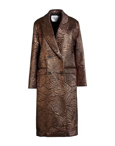 Forte Forte Forte_forte Woman Coat Copper Size 2 Polyamide, Polyester, Cotton, Metallic Polyester In Brown