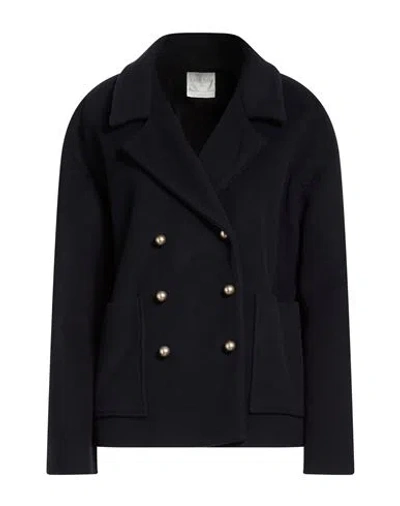 Forte Forte Forte_forte Woman Coat Midnight Blue Size 2 Virgin Wool, Polyamide, Cashmere In Black
