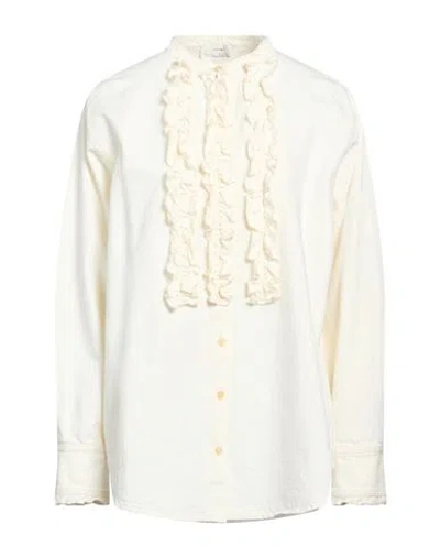 Forte Forte Forte_forte Woman Denim Shirt Cream Size 1 Cotton In White