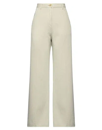 Forte Forte Forte_forte Woman Jeans Sage Green Size 3 Cotton, Hemp In Neutral