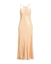 Forte Forte Forte_forte Woman Maxi Dress Apricot Size 3 Silk, Metallic Fiber In Orange