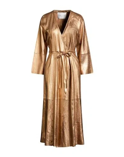 Forte Forte Forte_forte Woman Maxi Dress Bronze Size 1 Leather In Brown