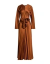 Forte Forte Forte_forte Woman Maxi Dress Brown Size 1 Silk, Elastane