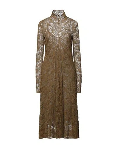 Forte Forte Forte_forte Woman Maxi Dress Camel Size 3 Cotton, Polyimide, Elastane In Brown