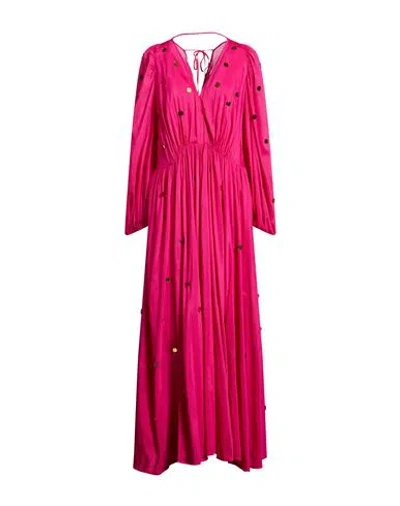 Forte Forte Forte_forte Woman Maxi Dress Fuchsia Size 1 Cotton, Silk, Acrylic In Pink