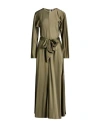 Forte Forte Forte_forte Woman Maxi Dress Military Green Size 3 Silk, Elastane