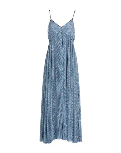 Forte Forte Forte_forte Woman Maxi Dress Pastel Blue Size 2 Polyester, Metallic Polyester, Polyamide