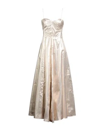 Forte Forte Forte_forte Woman Maxi Dress Platinum Size 3 Polyester, Metallic Fiber In Gray