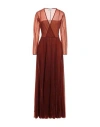 Forte Forte Forte_forte Woman Maxi Dress Rust Size 2 Polyester, Metallic Polyester In Red