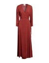 Forte Forte Forte_forte Woman Maxi Dress Rust Size 3 Acetate, Silk In Burgundy