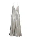 Forte Forte Forte_forte Woman Maxi Dress Silver Size 3 Cotton, Viscose, Metallized Polyamide In Silver