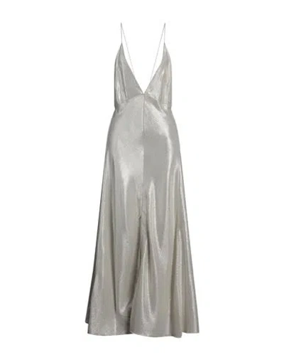 Forte Forte Forte_forte Woman Maxi Dress Silver Size 3 Cotton, Viscose, Metallized Polyamide