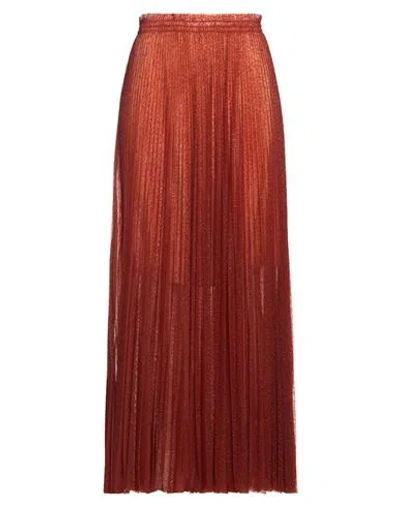 Forte Forte Forte_forte Woman Maxi Skirt Rust Size 1 Polyester, Metallic Polyester In Red