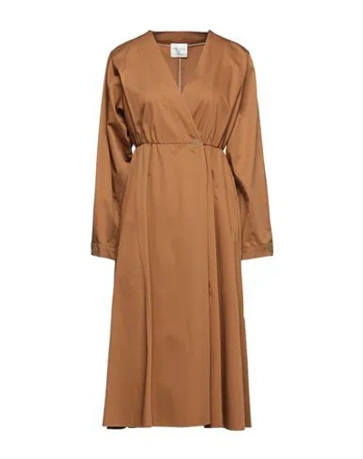 Forte Forte Forte_forte Woman Midi Dress Khaki Size 0 Cotton In Sand