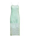 Forte Forte Forte_forte Woman Midi Dress Light Green Size 2 Polyester, Polyamide In Blue