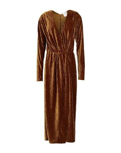 Forte Forte Forte_forte Woman Midi Dress Marigold Size 2 Polyester, Elastane In Brown