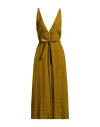Forte Forte Forte_forte Woman Midi Dress Military Green Size 3 Linen, Cupro