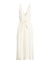 Forte Forte Forte_forte Woman Midi Dress Off White Size 1 Linen, Cupro