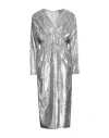 Forte Forte Forte_forte Woman Midi Dress Silver Size 1 Polyester, Silk In Silver
