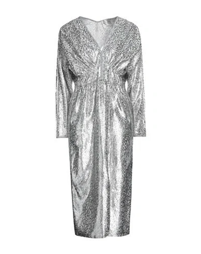 Forte Forte Forte_forte Woman Midi Dress Silver Size 1 Polyester, Silk