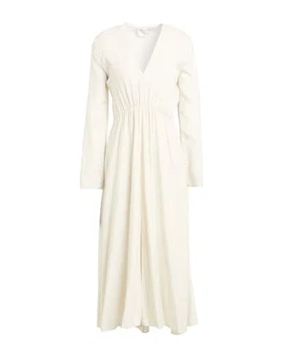 Forte Forte Forte_forte Woman Midi Dress White Size 2 Viscose In Neutral