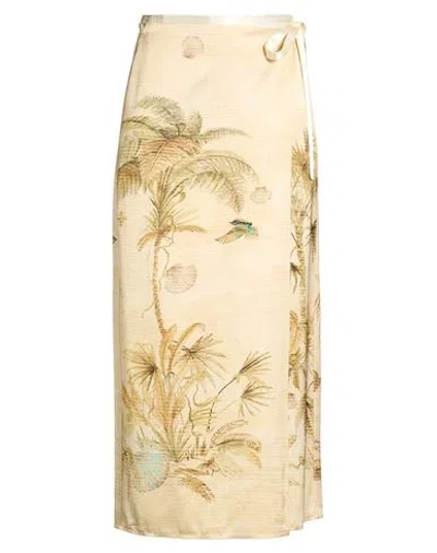 Forte Forte Forte_forte Woman Midi Skirt Beige Size 00 Viscose, Acetate, Polyester In Multi