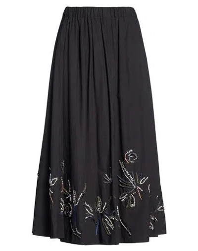 Forte Forte Forte_forte Woman Midi Skirt Black Size 3 Cotton, Brass, Glass, Resin, Acrylic