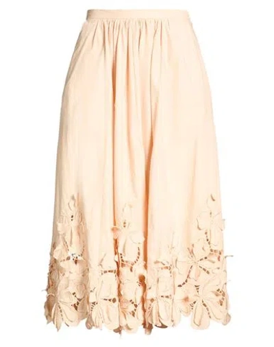 Forte Forte Forte_forte Woman Midi Skirt Blush Size 1 Cotton In Neutral