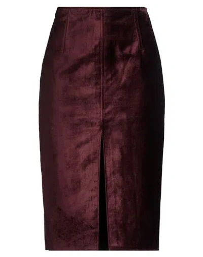 Forte Forte Forte_forte Woman Midi Skirt Chocolate Brown Size 3 Cotton, Viscose, Elastane In Burgundy