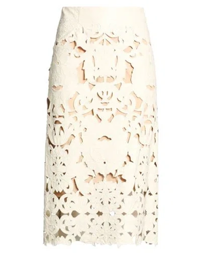Forte Forte Forte_forte Woman Midi Skirt Ivory Size 1 Polyurethane, Viscose In White