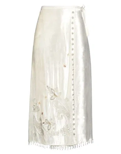 Forte Forte Forte_forte Woman Midi Skirt Ivory Size 2 Viscose, Glass, Metallic Fiber In White
