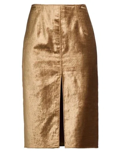 Forte Forte Forte_forte Woman Midi Skirt Khaki Size 2 Cotton, Viscose, Elastane In Brown