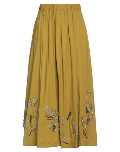 Forte Forte Forte_forte Woman Midi Skirt Military Green Size 1 Cotton, Brass, Glass, Resin, Acrylic