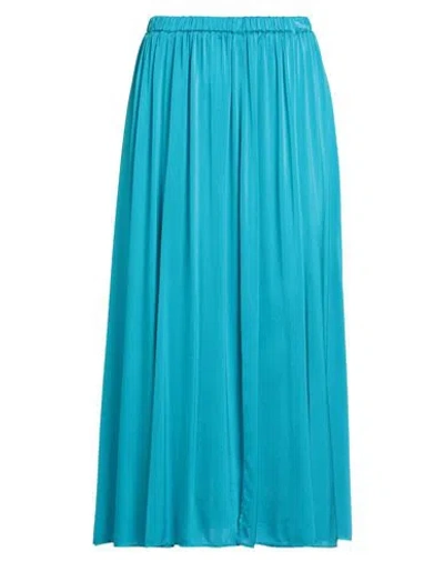 Forte Forte Forte_forte Woman Midi Skirt Turquoise Size 00 Silk In Blue