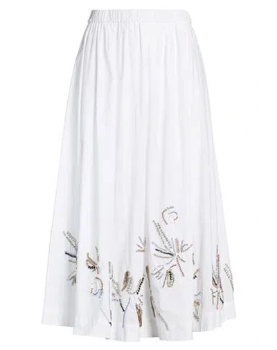 Forte Forte Forte_forte Woman Midi Skirt White Size 1 Cotton, Brass, Glass, Resin, Acrylic