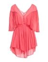 Forte Forte Forte_forte Woman Mini Dress Coral Size 2 Cotton, Silk, Viscose In Red