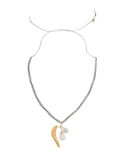 Forte Forte Forte_forte Woman Necklace Grey Size - Textile Fibers, Upcycled Metals In Pink
