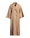 Forte Forte Forte_forte Woman Overcoat & Trench Coat Camel Size 2 Cotton, Polyester, Metallic Polyester In Sand