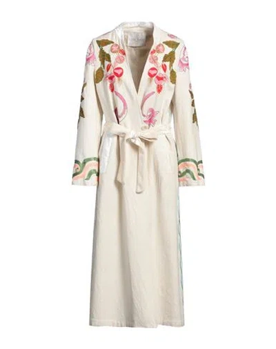 Forte Forte Forte_forte Woman Overcoat & Trench Coat Ivory Size 0 Cotton, Wool, Viscose, Polyester, Acrylic In White