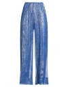 Forte Forte Forte_forte Woman Pants Blue Size 4 Silk, Metallic Polyester In Blue