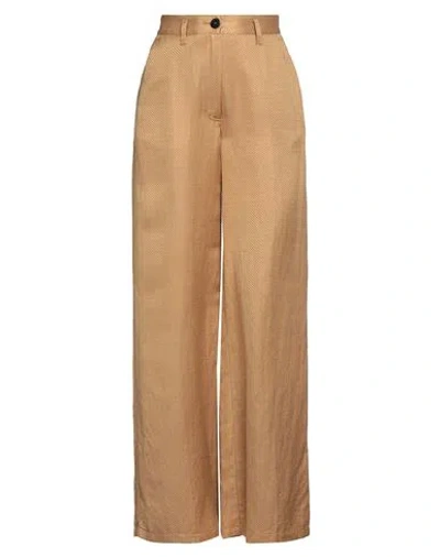 Forte Forte Forte_forte Woman Pants Camel Size 00 Viscose, Cotton, Linen In Brown