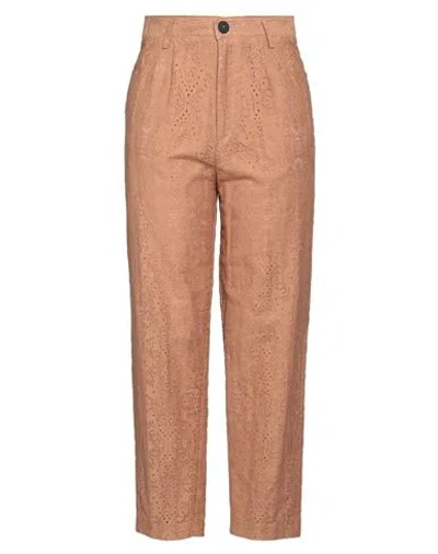 Forte Forte Forte_forte Woman Pants Camel Size 4 Cotton, Polyamide In Brown