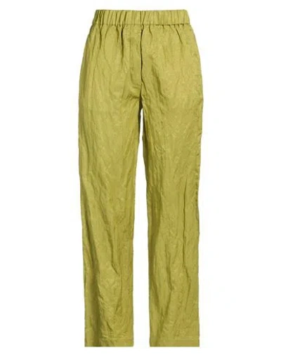 Forte Forte Forte_forte Woman Pants Lime Green Size 1 Cotton, Viscose, Metallic Fiber