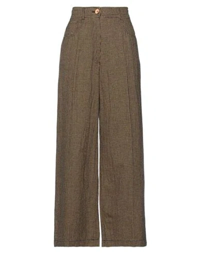 Forte Forte Forte_forte Woman Pants Marigold Size 1 Linen, Virgin Wool, Polyamide In Brown