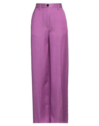 Forte Forte Forte_forte Woman Pants Mauve Size 1 Viscose, Cotton, Linen In Purple