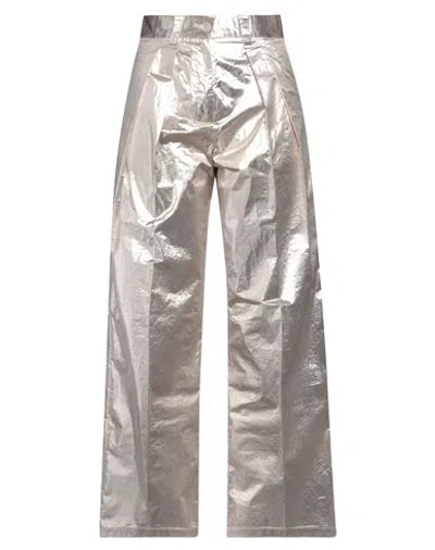 Forte Forte Forte_forte Woman Pants Silver Size 00 Polyester, Metallic Fiber In Neutral